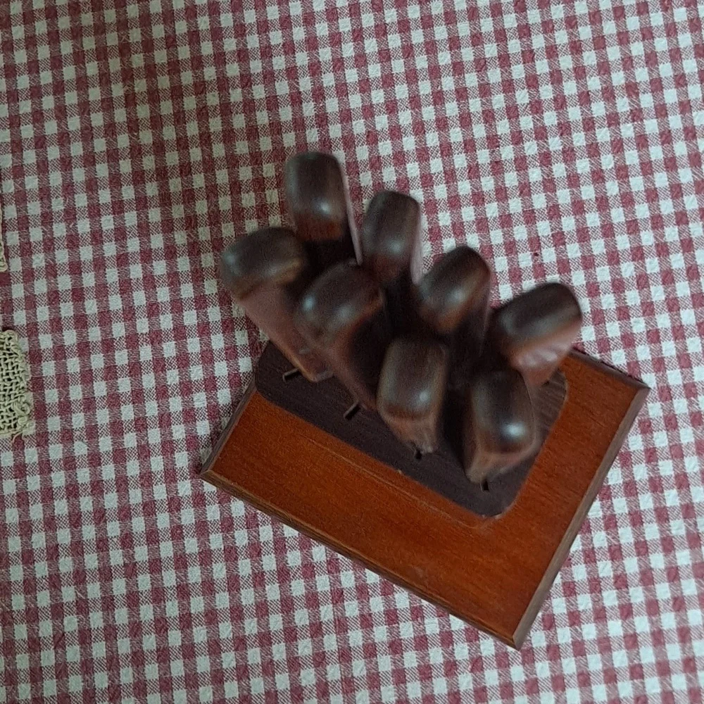 Vintage Steak Knife Set in Wood Block
